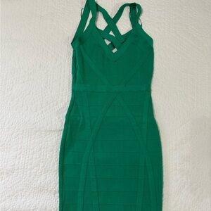 Elegant Green Bandage Dress